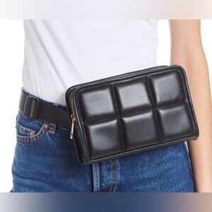 Amanda Uprichard Black Quilted Belt Bag Crossbody Purse